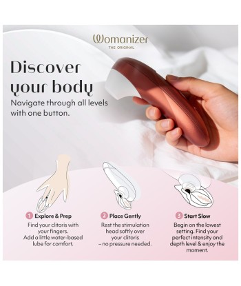 WOMANIZER - PRO ESTIMULADOR DE CLÍTORIS POR SUCCIÓN 11 NIVELES ROJO BURDEOS