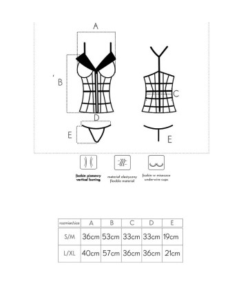 LIVCO CORSETTI FASHION - LAURA LC 20215 CORSET TANGA L-XL