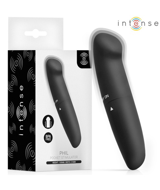 INTENSE - PHIL VIBRADOR PUNTO G NEGRO 13 CM