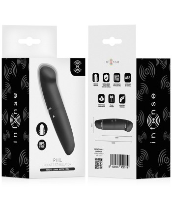 INTENSE - PHIL VIBRADOR PUNTO G NEGRO 13 CM