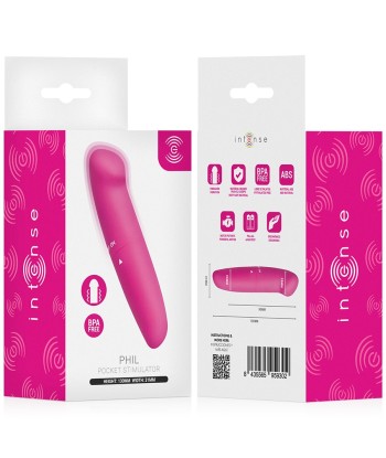INTENSE - PHIL VIBRADOR PUNTO G ROSA 13 CM