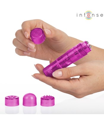 INTENSE - KURT MINI MASAJEADOR CON 4 CABEZALES INTERCAMBIABLES ROSA