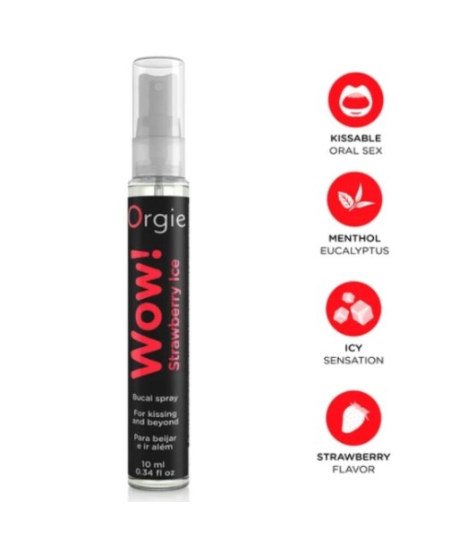 ORGIE - WOW STRAWBERRY ICE SPRAY BUCAL BESABLE EFECTO FRÍO 10 ML