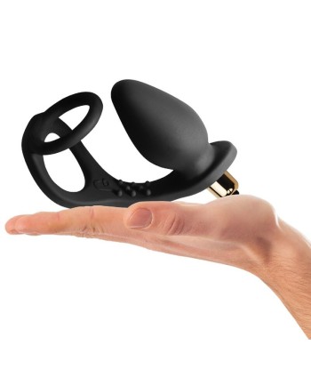 ROCKS-OFF - RO-ZEN ESTIMULADOR PROSTÁTICO VIBRADOR CON DOBLE ANILLO 7 VELOCIDADES NEGRO