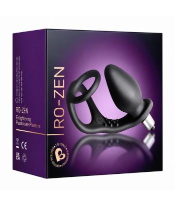 ROCKS-OFF - RO-ZEN ESTIMULADOR PROSTÁTICO VIBRADOR CON DOBLE ANILLO 7 VELOCIDADES NEGRO