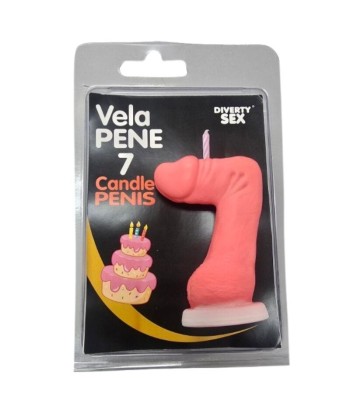 DIABLO PICANTE - VELA PENE EN FORMA DE NÚMERO 7 COLOR ROSA