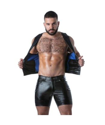 LOCKER GEAR - PUNCH HOLE LEATHERETTE CHALECO AZUL S