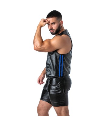 LOCKER GEAR - PUNCH HOLE LEATHERETTE CHALECO AZUL S