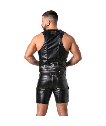 LOCKER GEAR - PUNCH HOLE LEATHERETTE CHALECO AZUL S