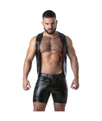 LOCKER GEAR - PUNCH HOLE LEATHERETTE CHALECO AZUL S