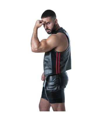 LOCKER GEAR - PUNCH HOLE LEATHERETTE CHALECO AZUL S