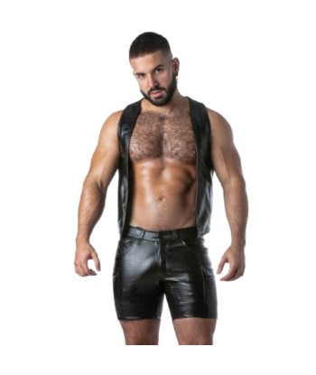 LOCKER GEAR - PUNCH HOLE LEATHERETTE CHALECO AZUL S