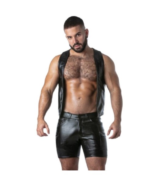 LOCKER GEAR - PUNCH HOLE LEATHERETTE CHALECO AZUL S
