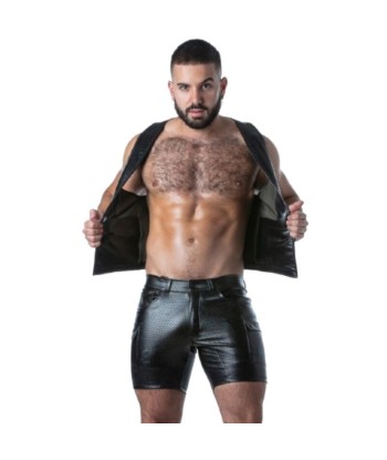 LOCKER GEAR - PUNCH HOLE LEATHERETTE CHALECO AZUL S