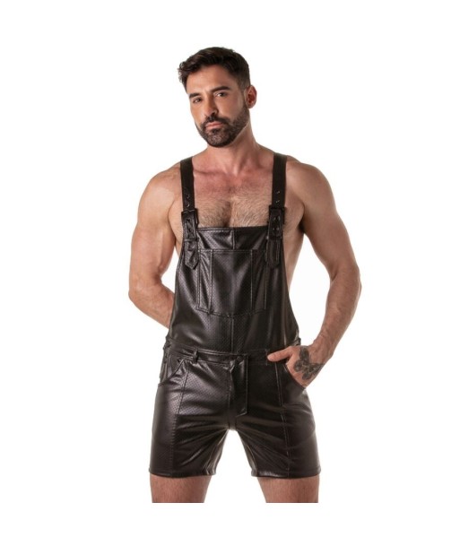 LOCKER GEAR - PUNCH HOLE LEATHERETTE PETO CORTO NEGRO S