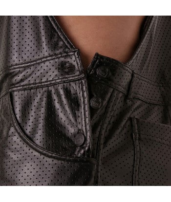 LOCKER GEAR - PUNCH HOLE LEATHERETTE PETO CORTO NEGRO S