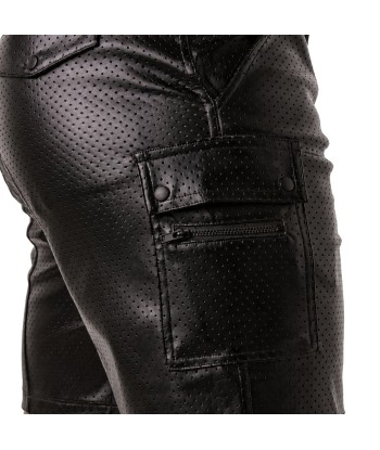 LOCKER GEAR - PUNCH HOLE LEATHERETTE CORTE HOLGADO PANTALÓN CORTO CARGO NEGRO S