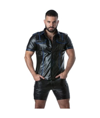 LOCKER GEAR - PUNCH HOLE LEATHERETTE CAMISA BLANCO S