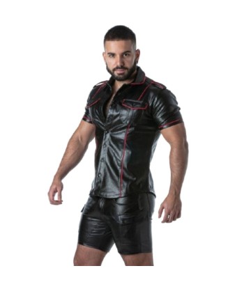 LOCKER GEAR - PUNCH HOLE LEATHERETTE CAMISA BLANCO S