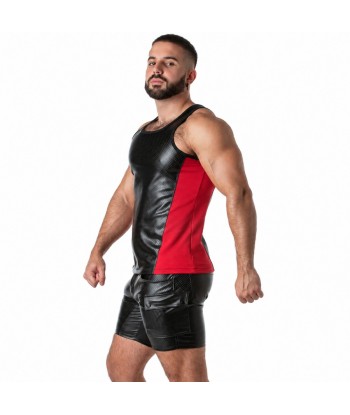 LOCKER GEAR - PUNCH HOLE LEATHERETTE CAMISETA DE TIRANTES AZUL S