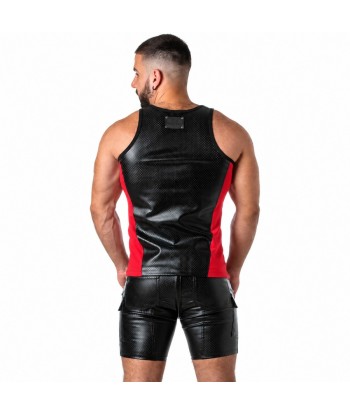 LOCKER GEAR - PUNCH HOLE LEATHERETTE CAMISETA DE TIRANTES AZUL S