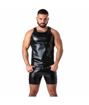 LOCKER GEAR - PUNCH HOLE LEATHERETTE CAMISETA DE TIRANTES AZUL S