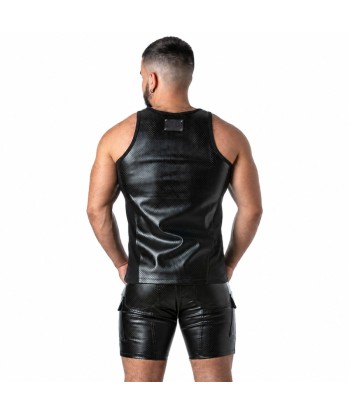 LOCKER GEAR - PUNCH HOLE LEATHERETTE CAMISETA DE TIRANTES AZUL S
