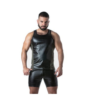 LOCKER GEAR - PUNCH HOLE LEATHERETTE CAMISETA DE TIRANTES AZUL S