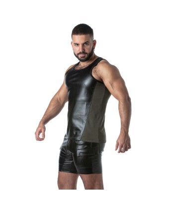 LOCKER GEAR - PUNCH HOLE LEATHERETTE CAMISETA DE TIRANTES AZUL S