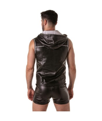 LOCKER GEAR - PUNCH HOLE LEATHERETTE SUDADERA CON CAPUCHA BLANCO S