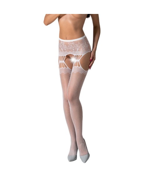 PASSION - S027 MEDIAS CON LIGUERO BLANCO TALLA ÚNICA