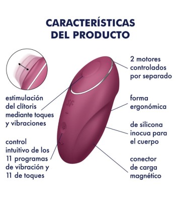SATISFYER - TAP and CLIMAX 1 VIBRADOR LAY-ON ROJO