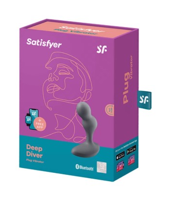 SATISFYER - DEEP DIVER PLUG VIBRADOR APP GRIS