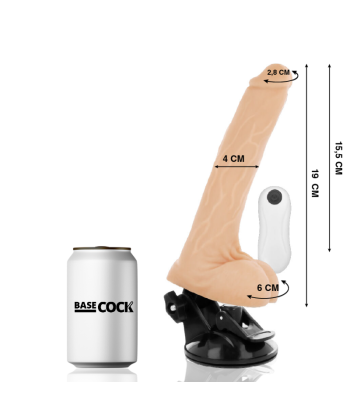 BASECOCK - VIBRADOR REALÍSTICO CONTROL REMOTO NATURAL 19 CM -O- 4 CM