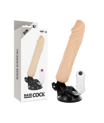 BASECOCK - VIBRADOR REALÍSTICO CONTROL REMOTO NATURAL 20 CM -O- 4 CM