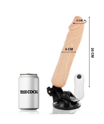 BASECOCK - VIBRADOR REALÍSTICO CONTROL REMOTO NATURAL 20 CM -O- 4 CM