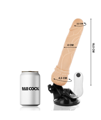 BASECOCK - VIBRADOR REALÍSTICO CONTROL REMOTO NATURAL 19.5 CM -O- 4 CM