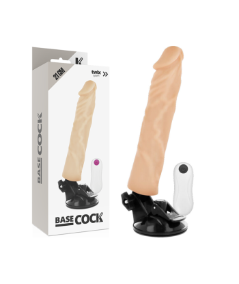 BASECOCK - VIBRADOR REALÍSTICO CONTROL REMOTO NATURAL 21 CM -O- 4 CM
