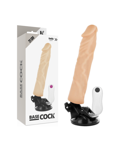 BASECOCK - VIBRADOR REALÍSTICO CONTROL REMOTO NATURAL 21 CM -O- 4 CM BASECOCK - VIBRADOR REALÍSTICO CONTROL REMOTO NATURAL 21 CM -O- 4 CM