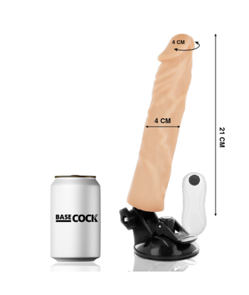 BASECOCK - VIBRADOR REALÍSTICO CONTROL REMOTO NATURAL 21 CM -O- 4 CM