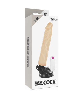 BASECOCK - VIBRADOR REALÍSTICO CONTROL REMOTO NATURAL 21 CM -O- 4 CM