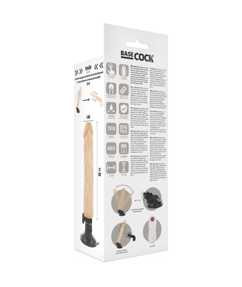 BASECOCK - VIBRADOR REALÍSTICO CONTROL REMOTO NATURAL 21 CM -O- 4 CM
