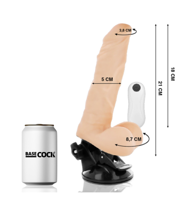 BASECOCK - VIBRADOR REALÍSTICO ARTICULABLE CONTROL REMOTO NATURAL 21 CM -O- 5 CM