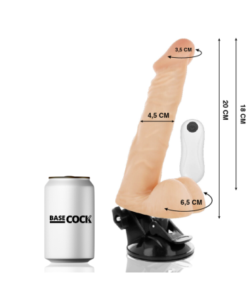 BASECOCK - VIBRADOR REALÍSTICO ARTICULABLE CONTROL REMOTO NATURAL 20 CM -O- 4.5 CM