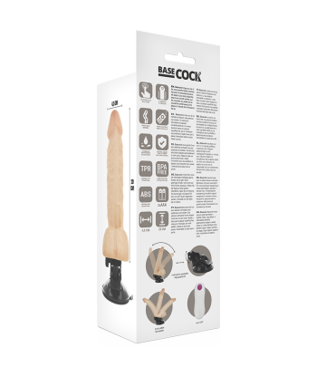 BASECOCK - VIBRADOR REALÍSTICO ARTICULABLE CONTROL REMOTO NATURAL 20 CM -O- 4.5 CM