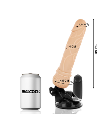 BASECOCK - VIBRADOR REALÍSTICO CONTROL REMOTO NATURAL 19.5 CM -O- 4 CM