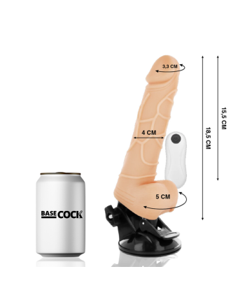 BASECOCK - VIBRADOR REALÍSTICO CONTROL REMOTO NATURAL 18.5 CM -O- 4CM