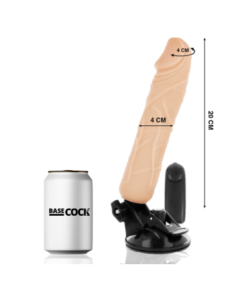 BASECOCK - VIBRADOR REALÍSTICO CONTROL REMOTO NATURAL 20 CM -O- 4 CM