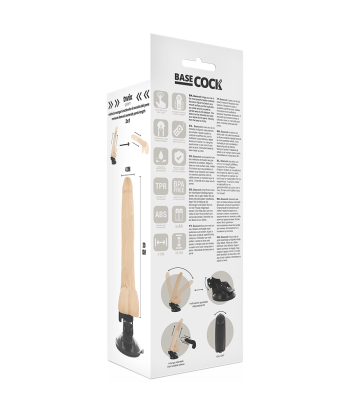 BASECOCK - VIBRADOR REALÍSTICO CONTROL REMOTO NATURAL CON TESTÍCULOS 20 CM -O- 4 CM