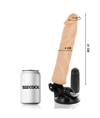 BASECOCK - VIBRADOR REALÍSTICO CONTROL REMOTO NATURAL 21 CM -O- 4 CM